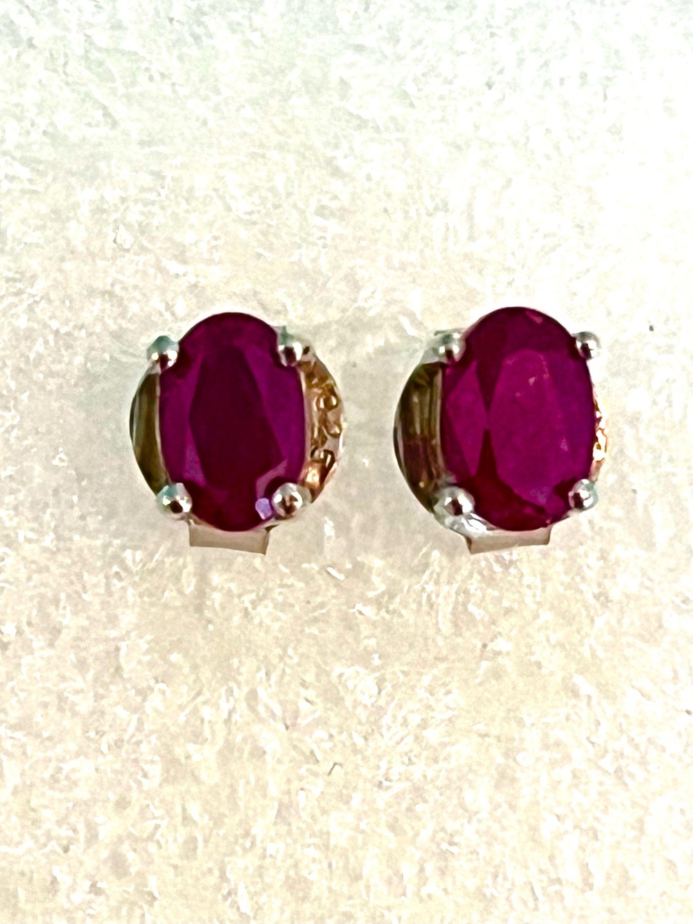 0.5 Ct Genuine Ruby 14KGP Stud Earrings